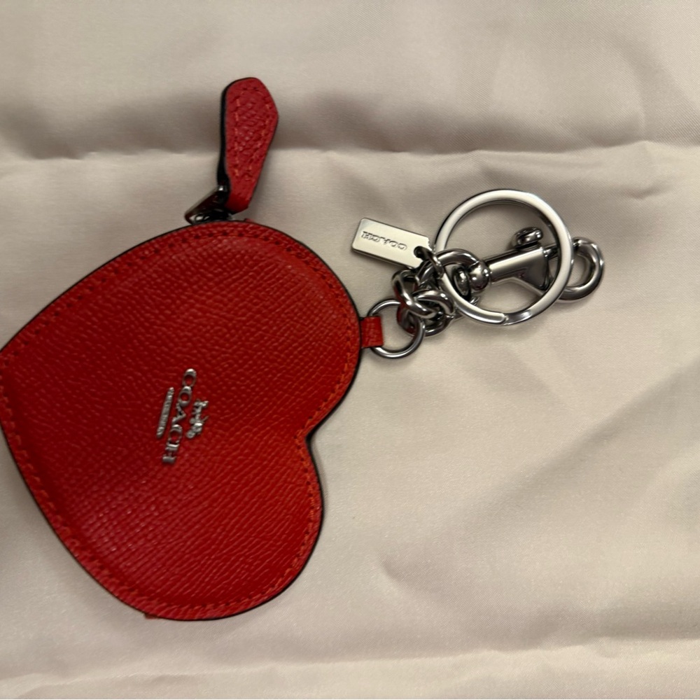 Coach Red Heart Key Holder
